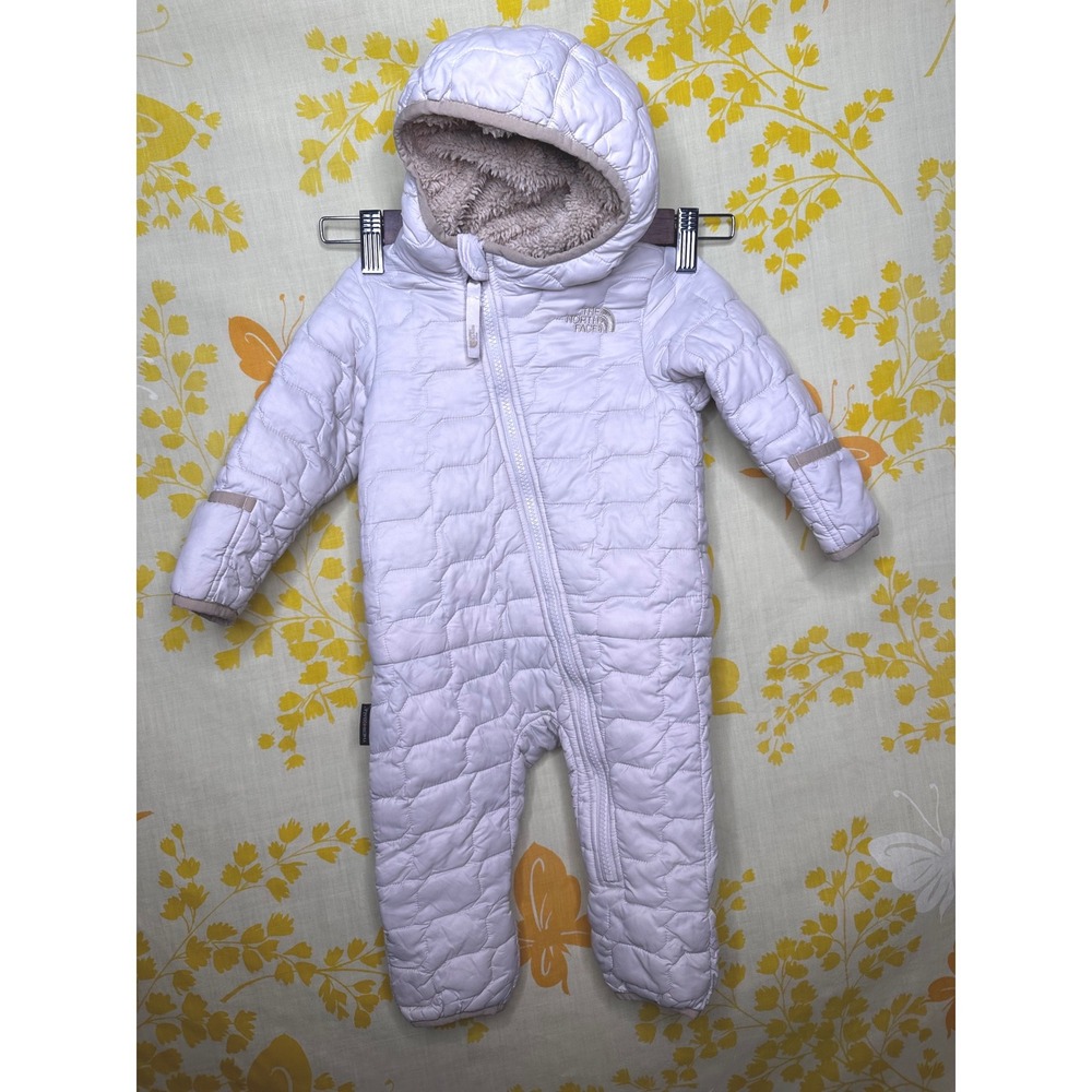 The North Face White Thermoball Eco Bunting Fleece Lined Snowsuit Infant 6-12M